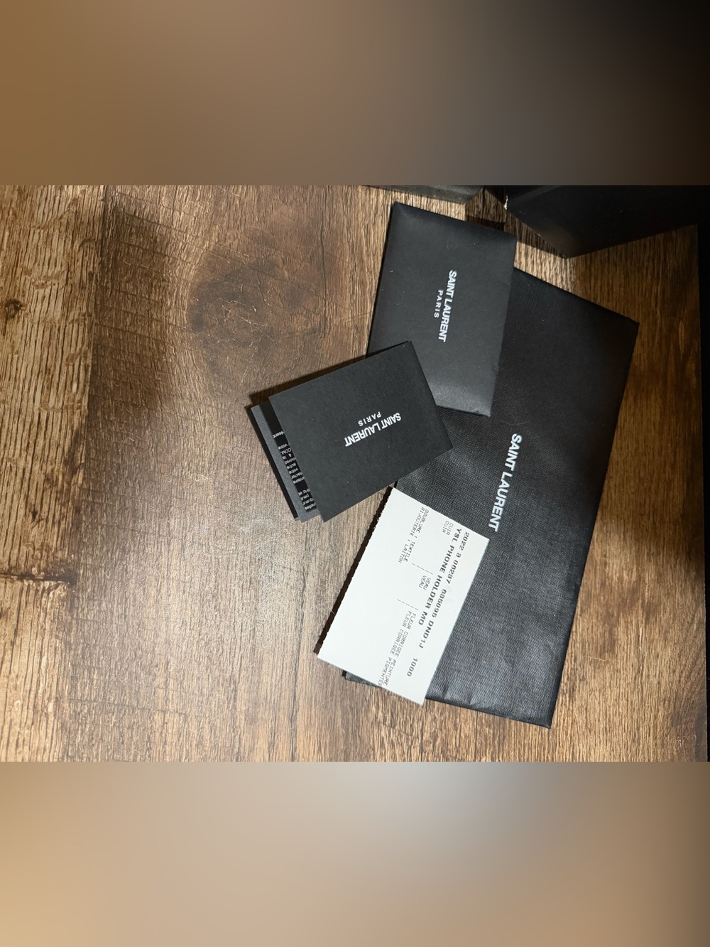 Saint Laurent Black Croc-Embossed YSL Chain Wallet with Gold Hardware - Picture 5 of 6
